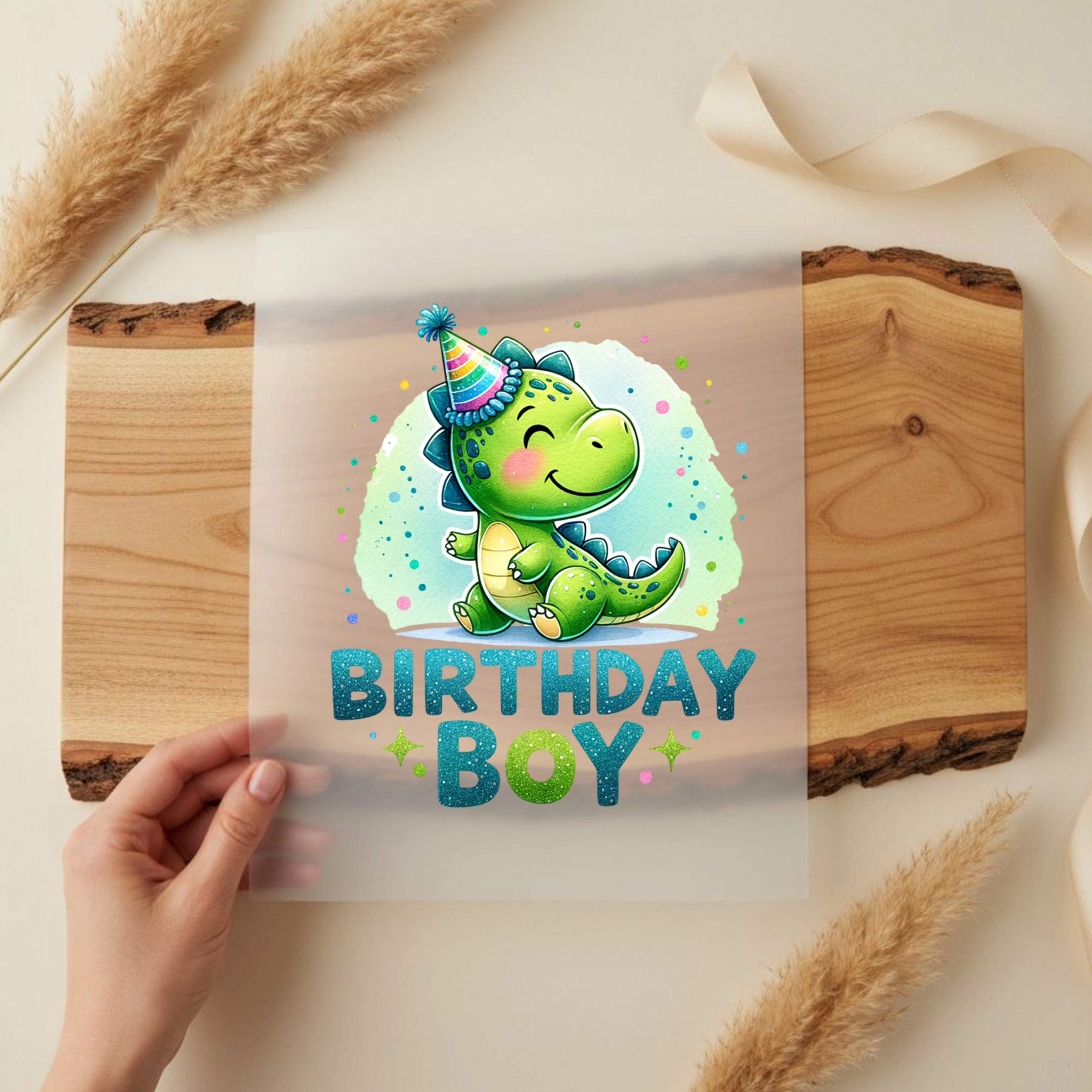 Bügelbild Süßer Dino Birthday Boy
