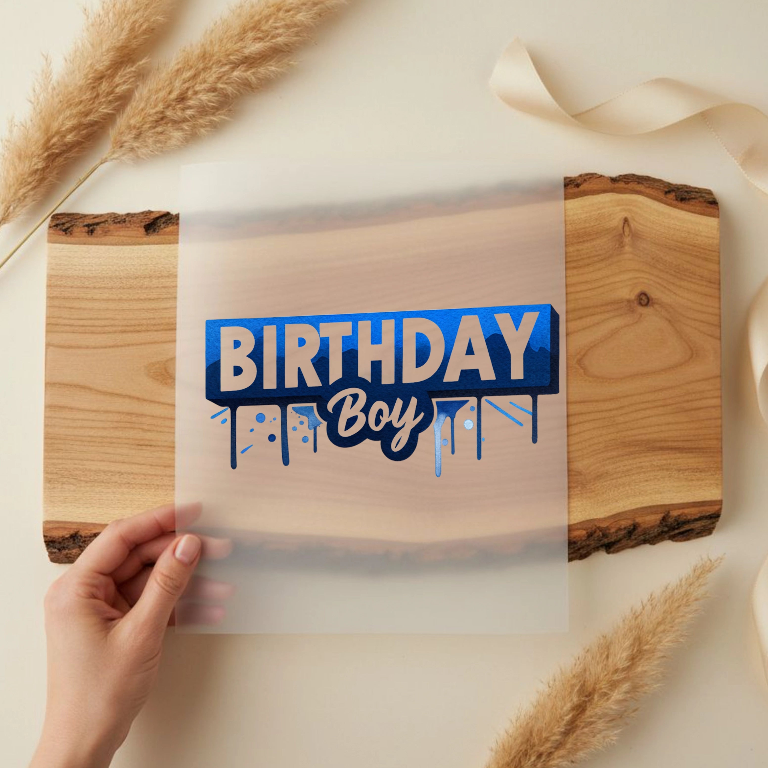 Bügelbild Birthday Boy Blau