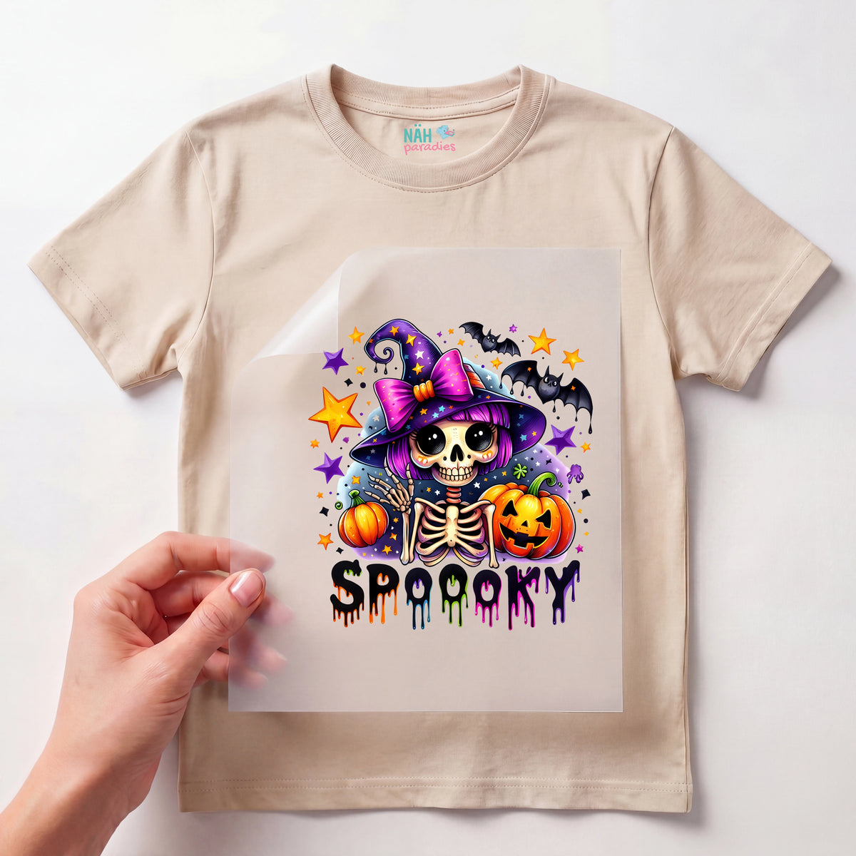 Bügelbild Skelett Spooky Starshine
