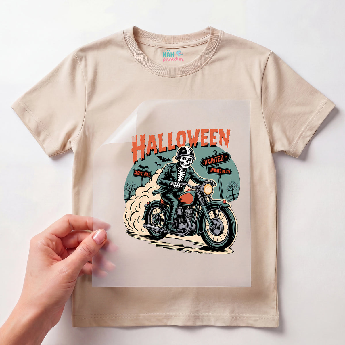 Bügelbild Skelett Bone Rider