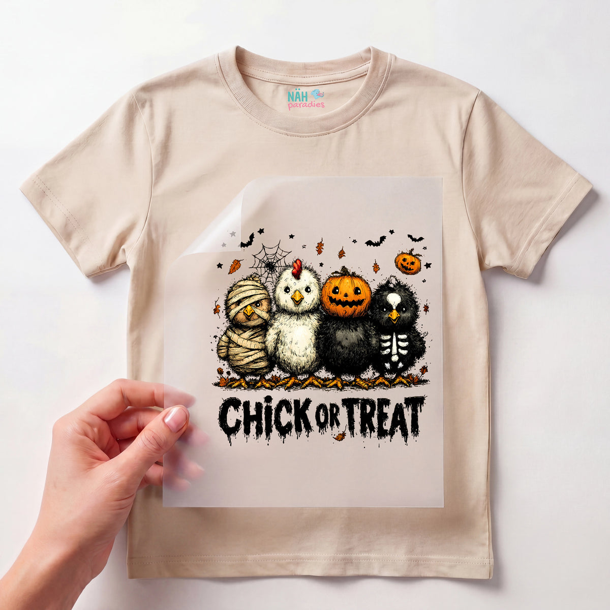 Bügelbild chick-or-treat-kuecken