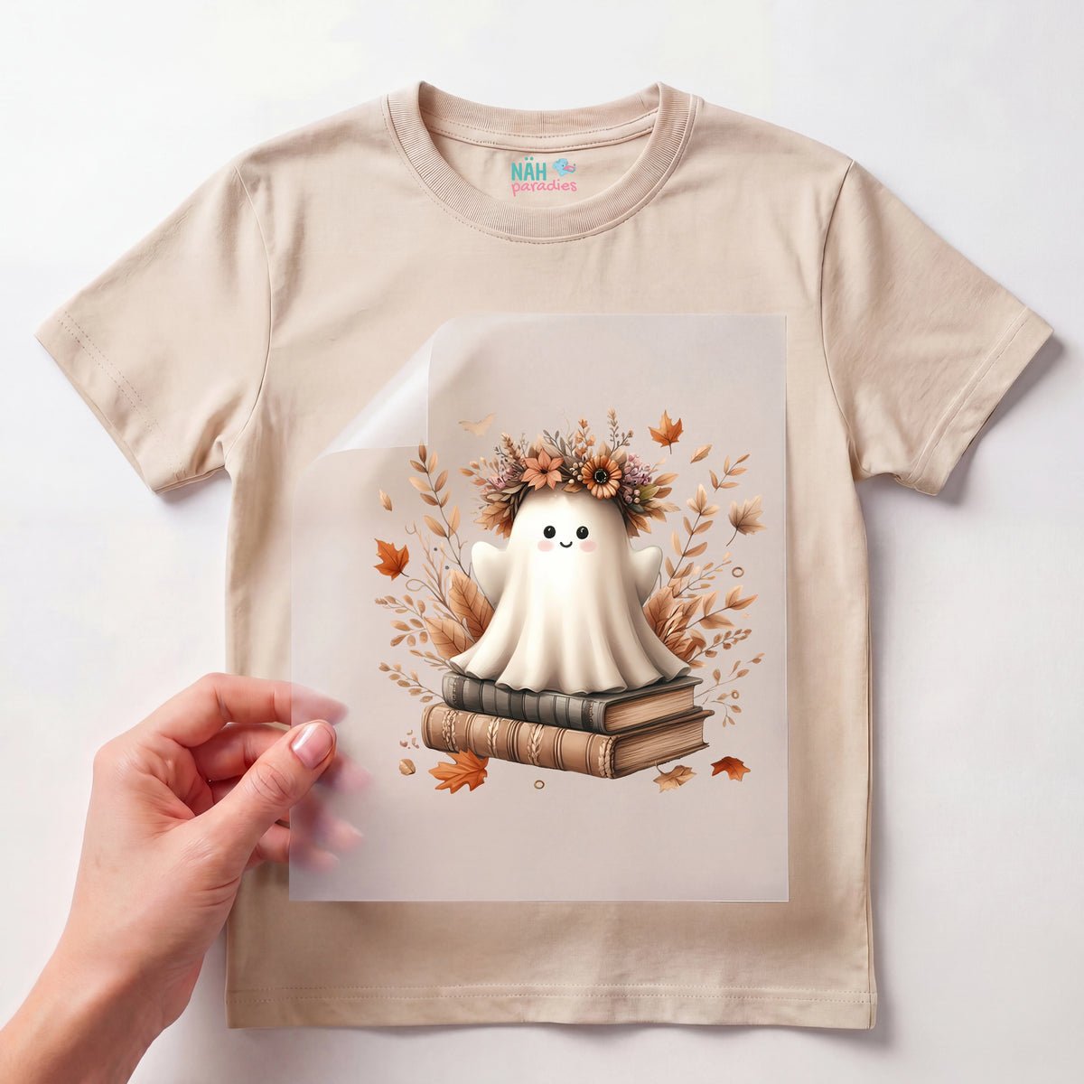 Bügelbild Geist Bücherfreund Boo