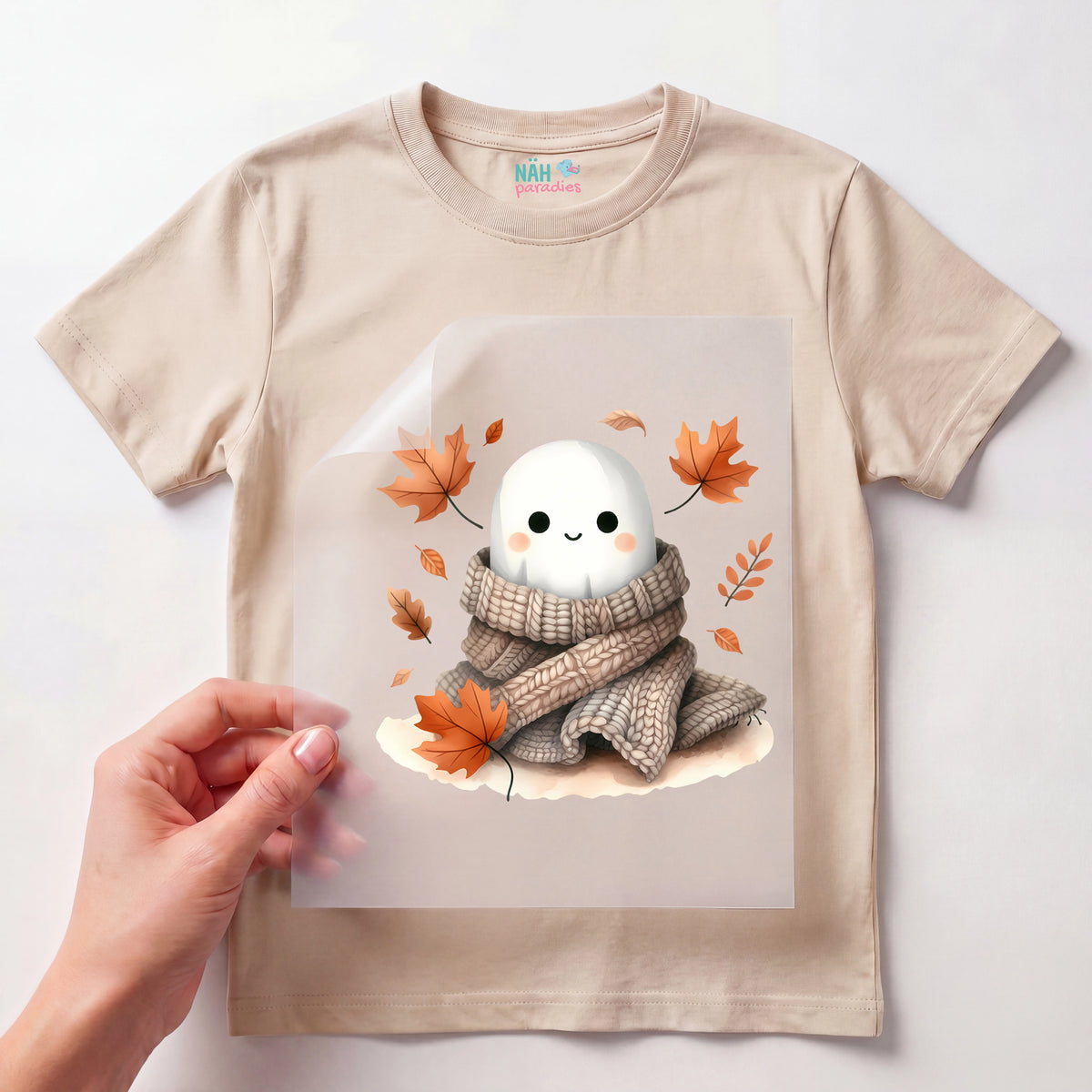 Bügelbild Herbst Strickgeistchen