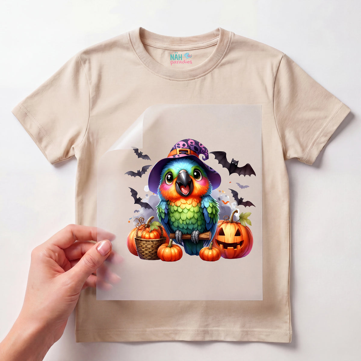 Bügelbild Halloween Papagei Bunti