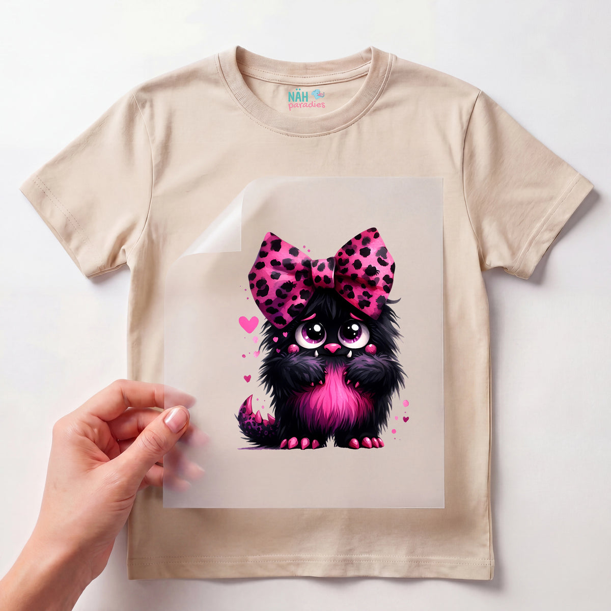 Bügelbild Rosa Gruselmonster