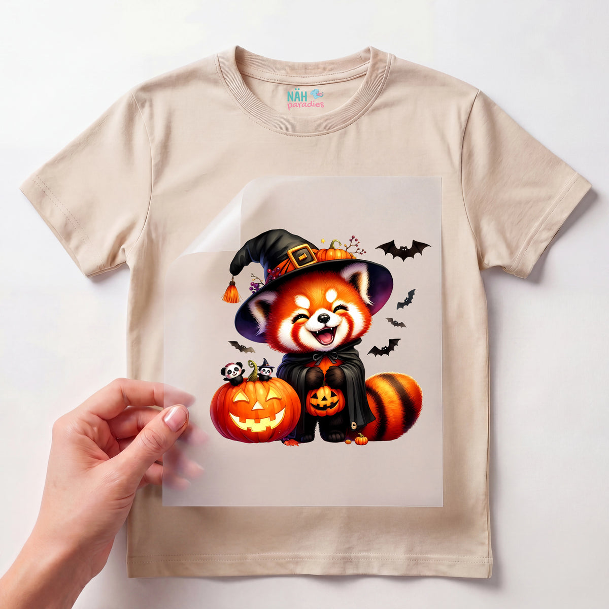 Bügelbild Kürbisfreund Roter Panda