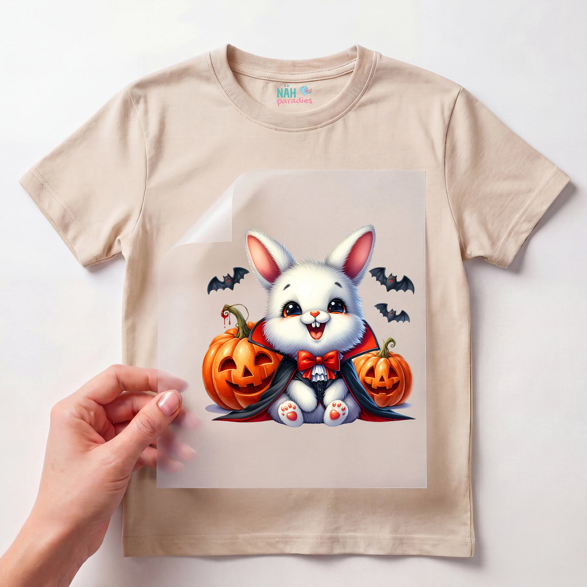 Bügelbild Vampir Hase Kuschelfang