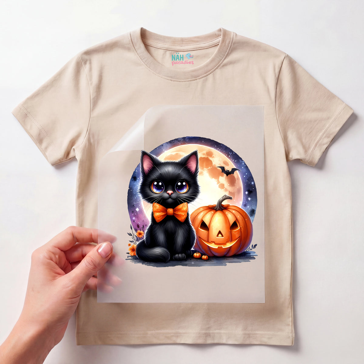 Bügelbild Kürbisschnurrer Katze
