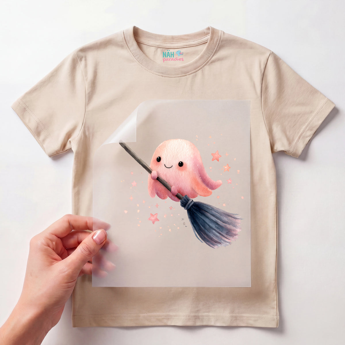 Bügelbild Geister Besenreise Aquarell