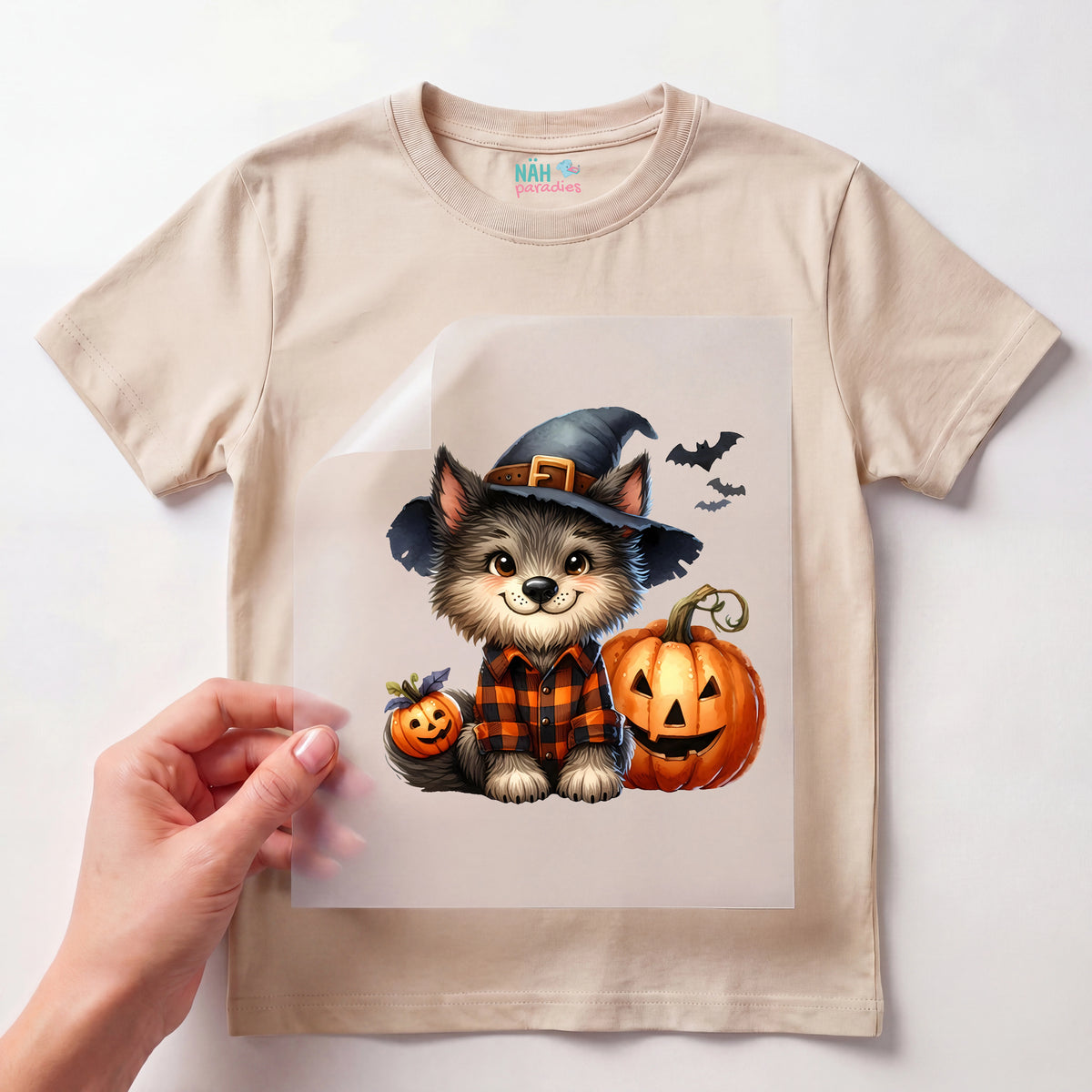 Bügelbild Halloween Wolf im Zauberlook