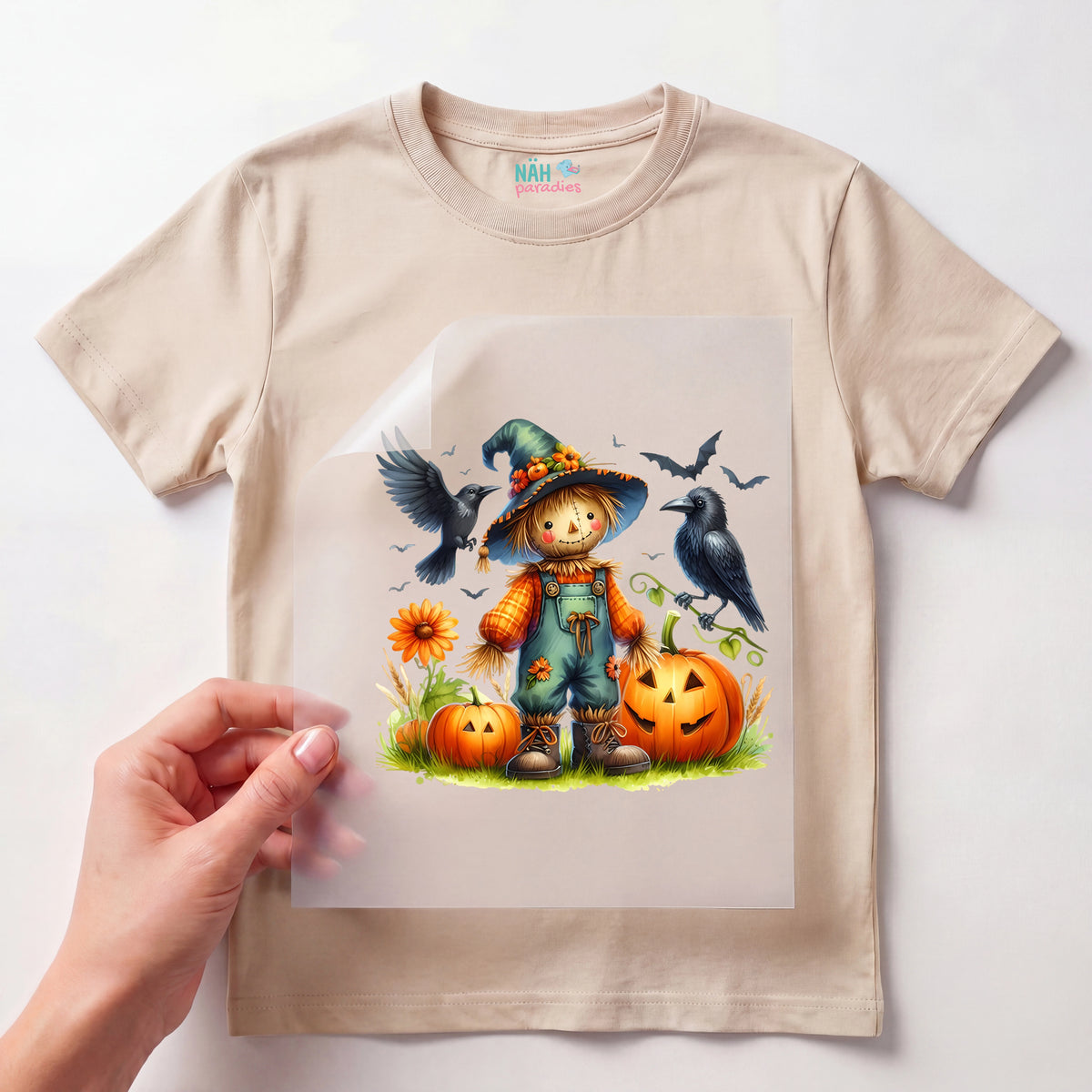 Bügelbild Halloween Vogelscheuche Strohli