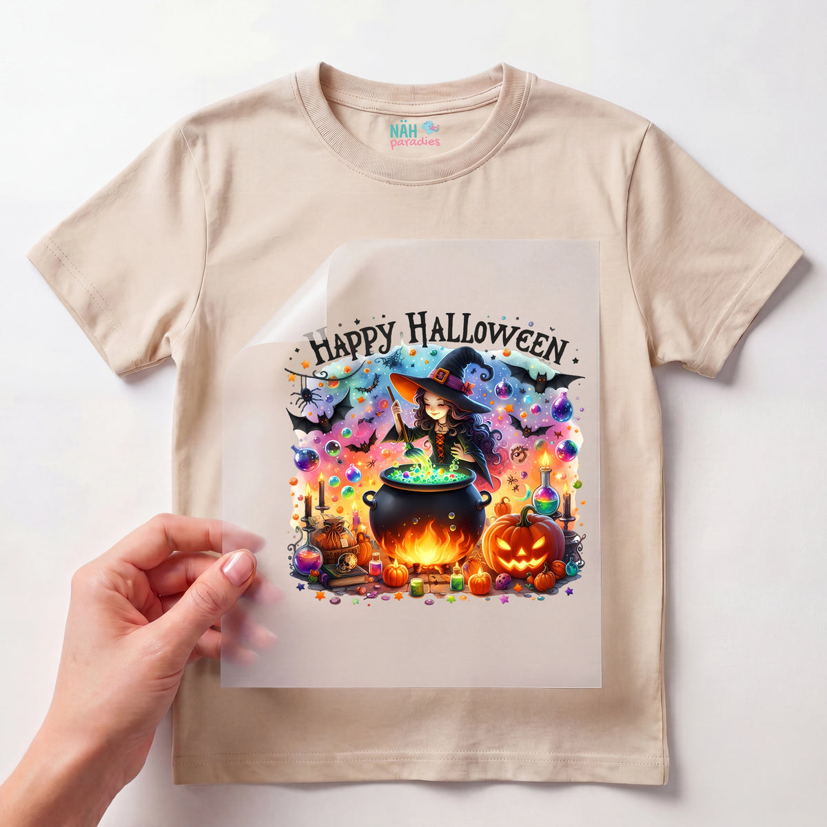 Bügelbild Happy Halloween Hexennacht