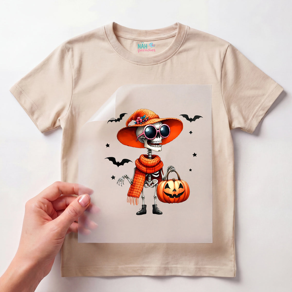 Bügelbild Fashion Skelett Tilda