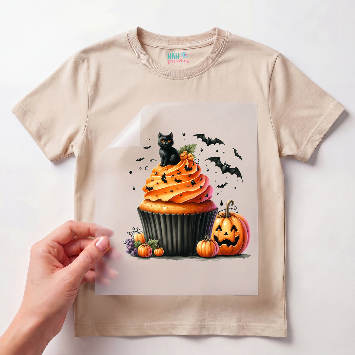 Bügelbild Halloween Cupcake Magic Cat