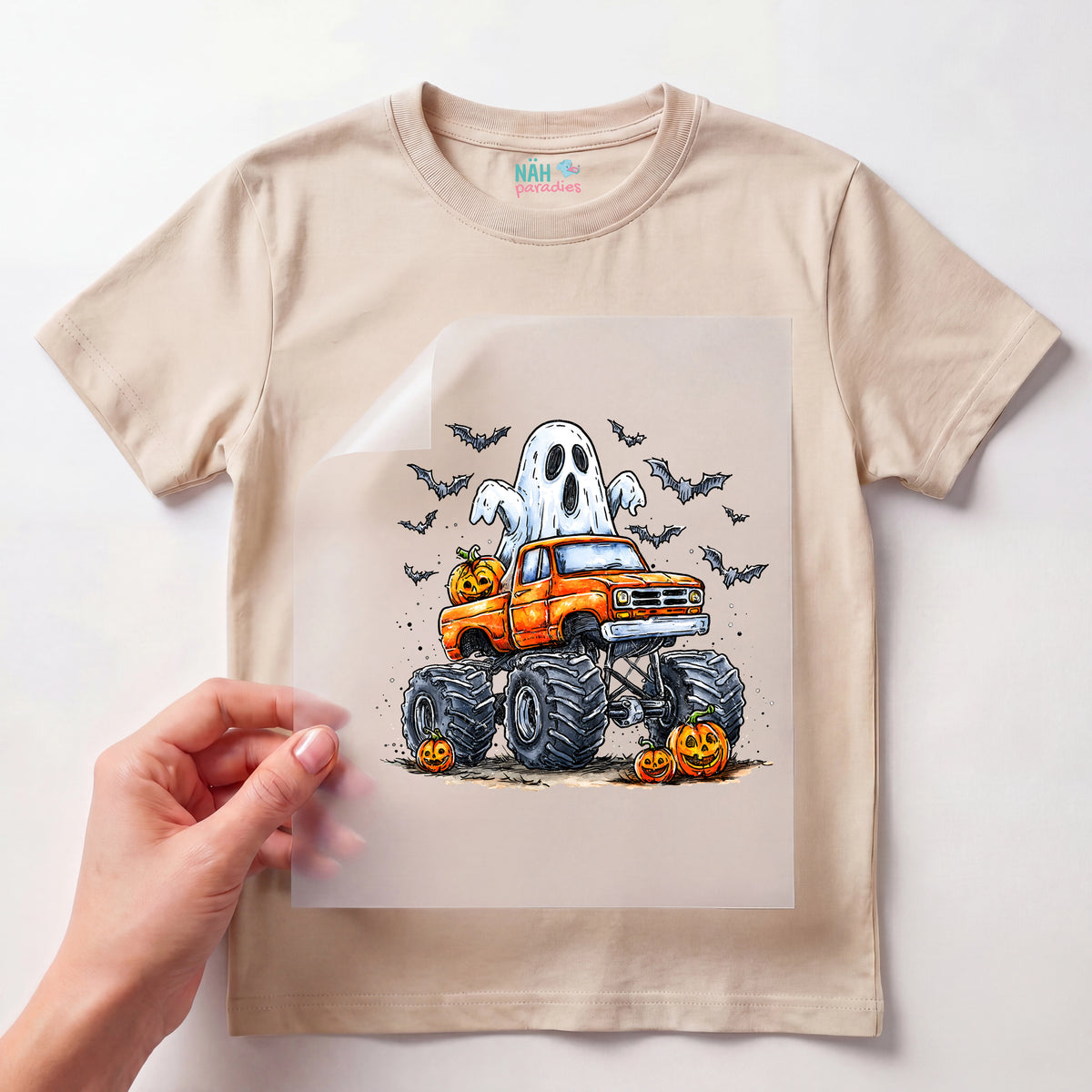 Bügelbild Halloween Geister Monster Truck