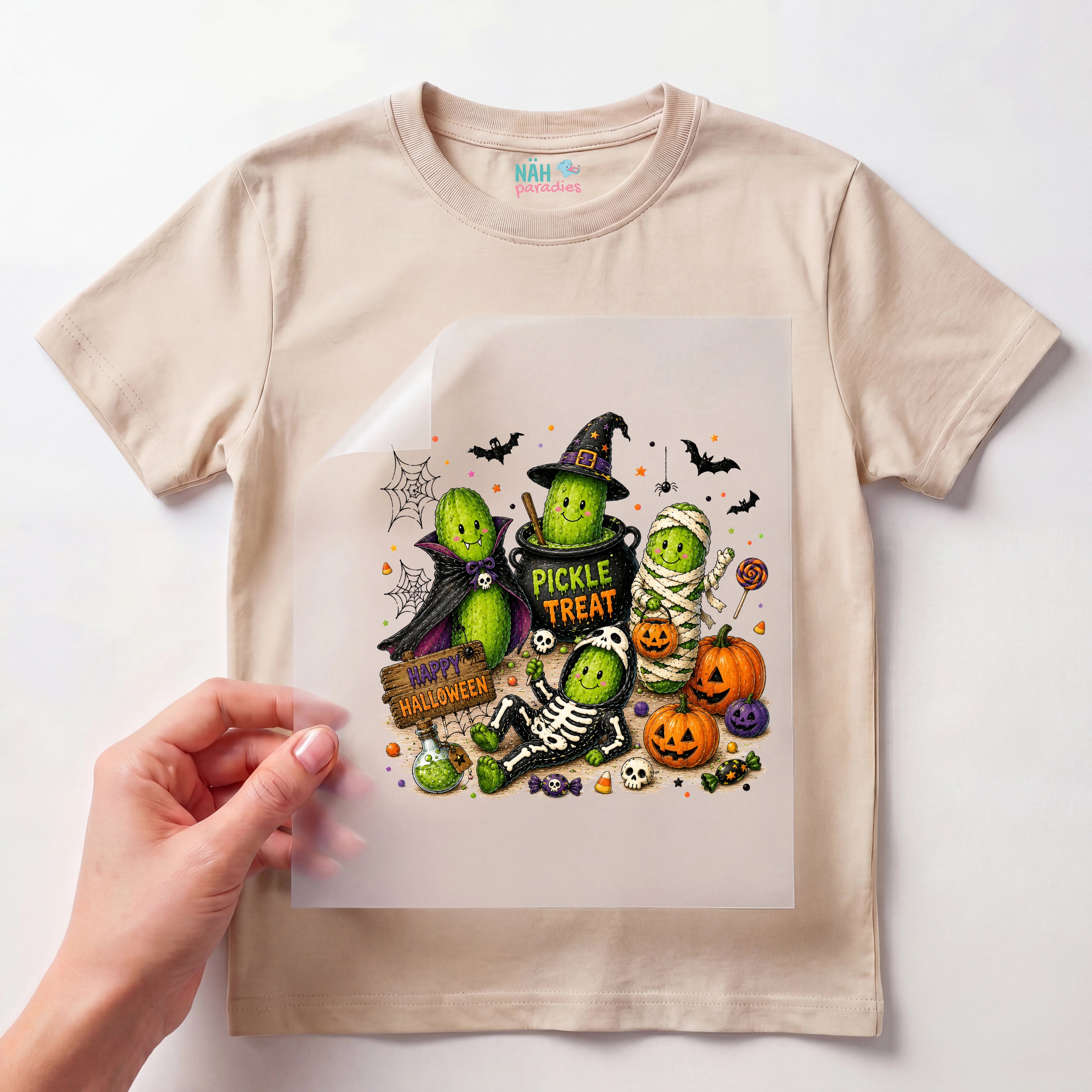 Bügelbild Pickle Treat Halloween