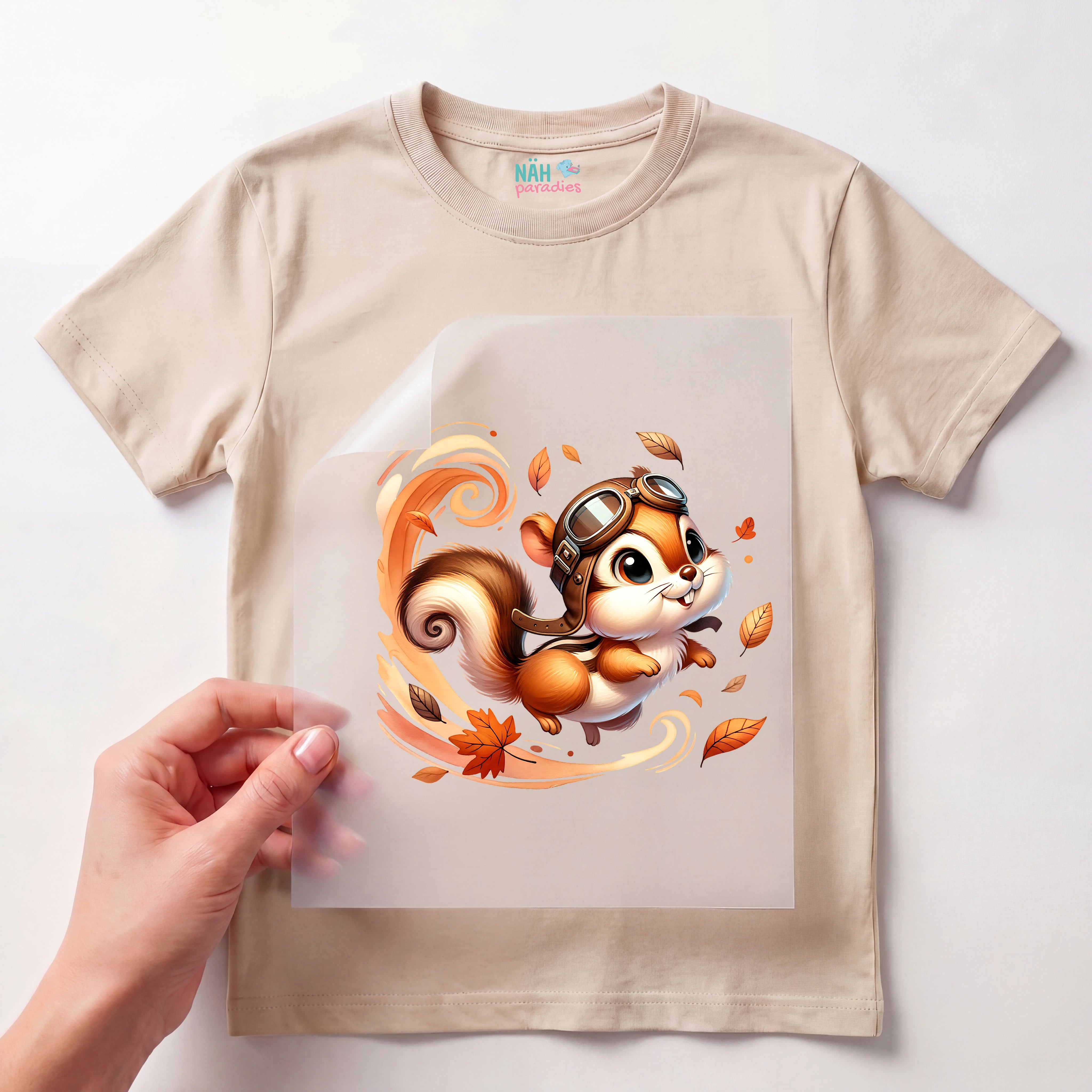 Bügelbild Eichhörnchen als Pilot