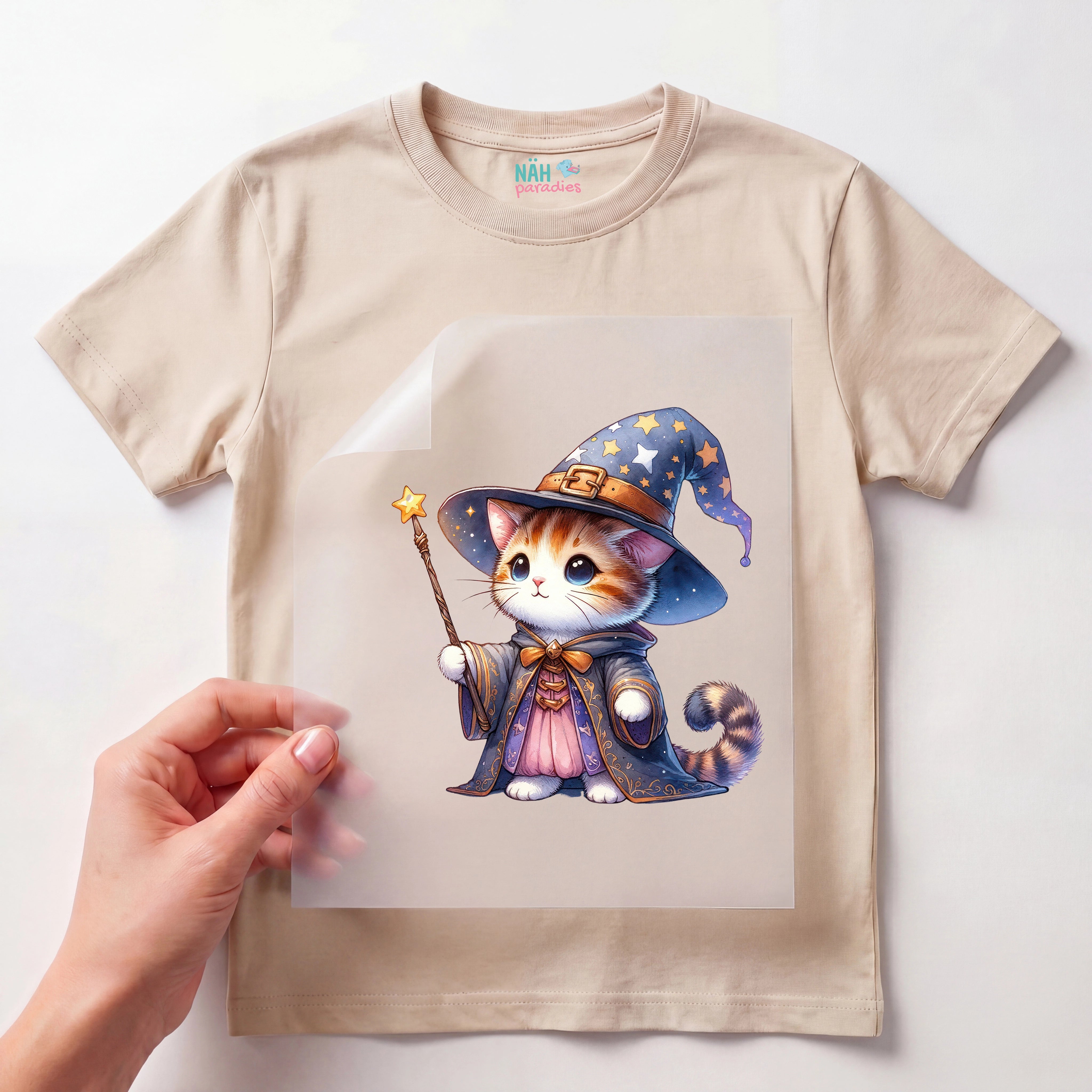 Bügelbild Katze Zauberin
