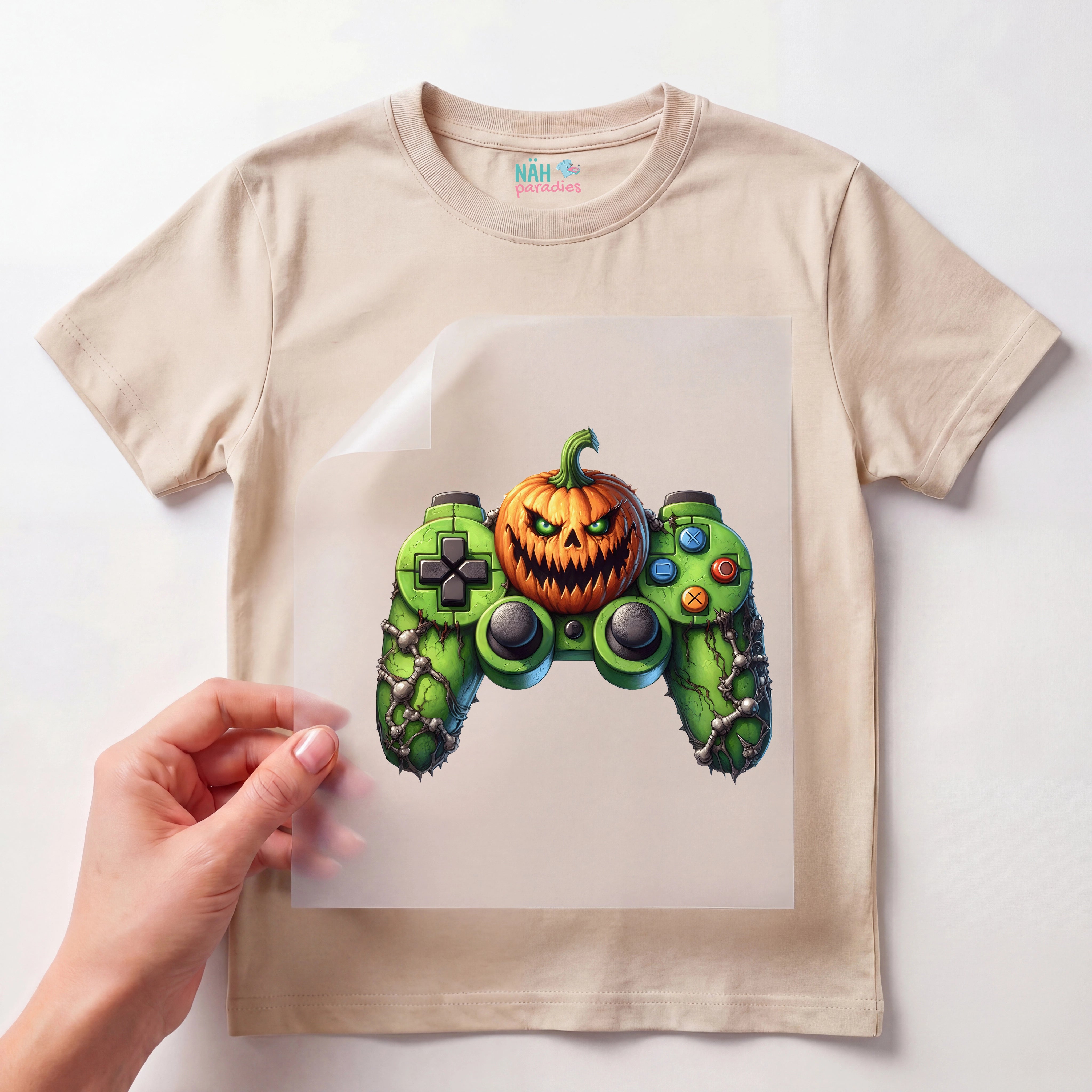 Bügelbild Zombie-Controller Kürbis