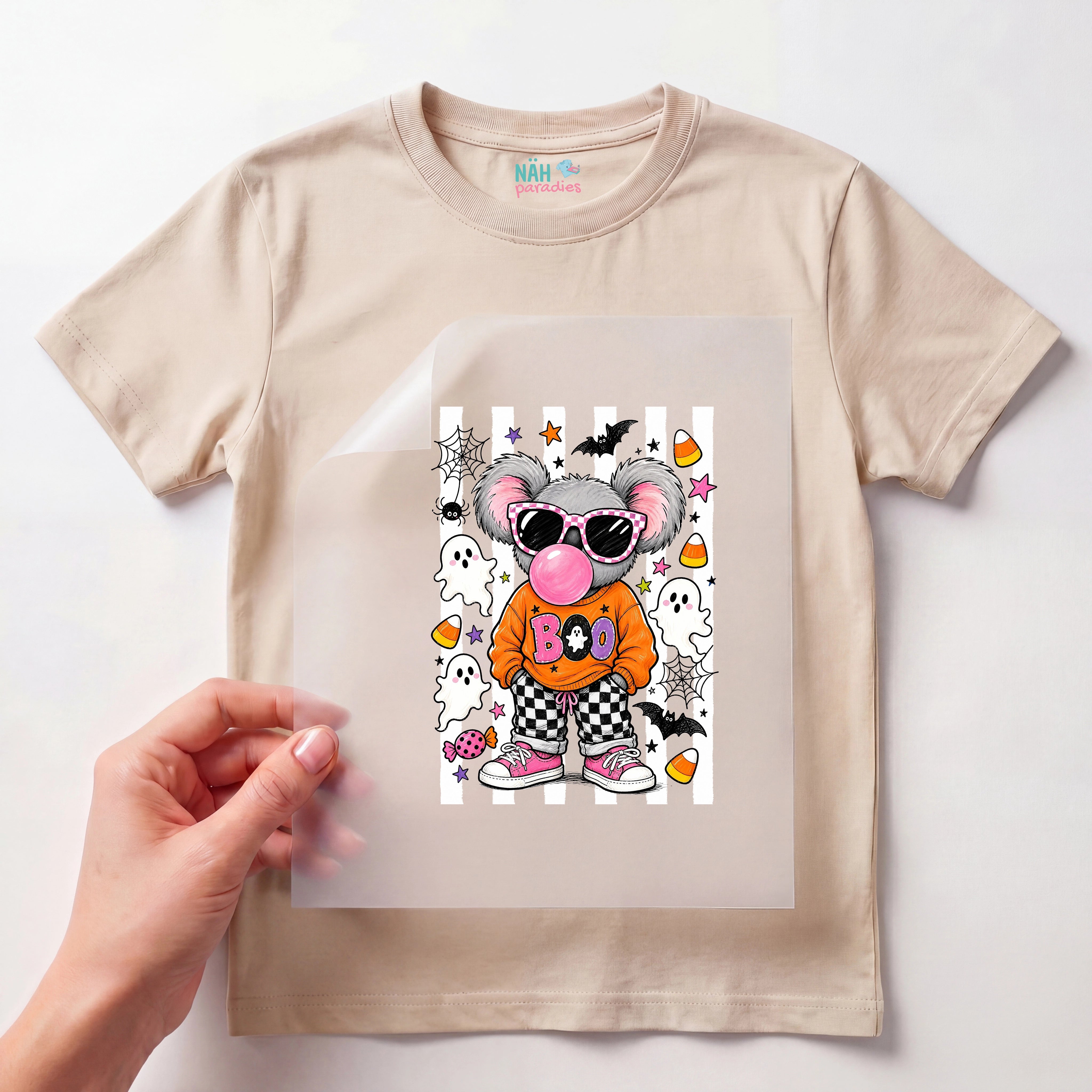 Bügelbild Koala mit Kaugummi