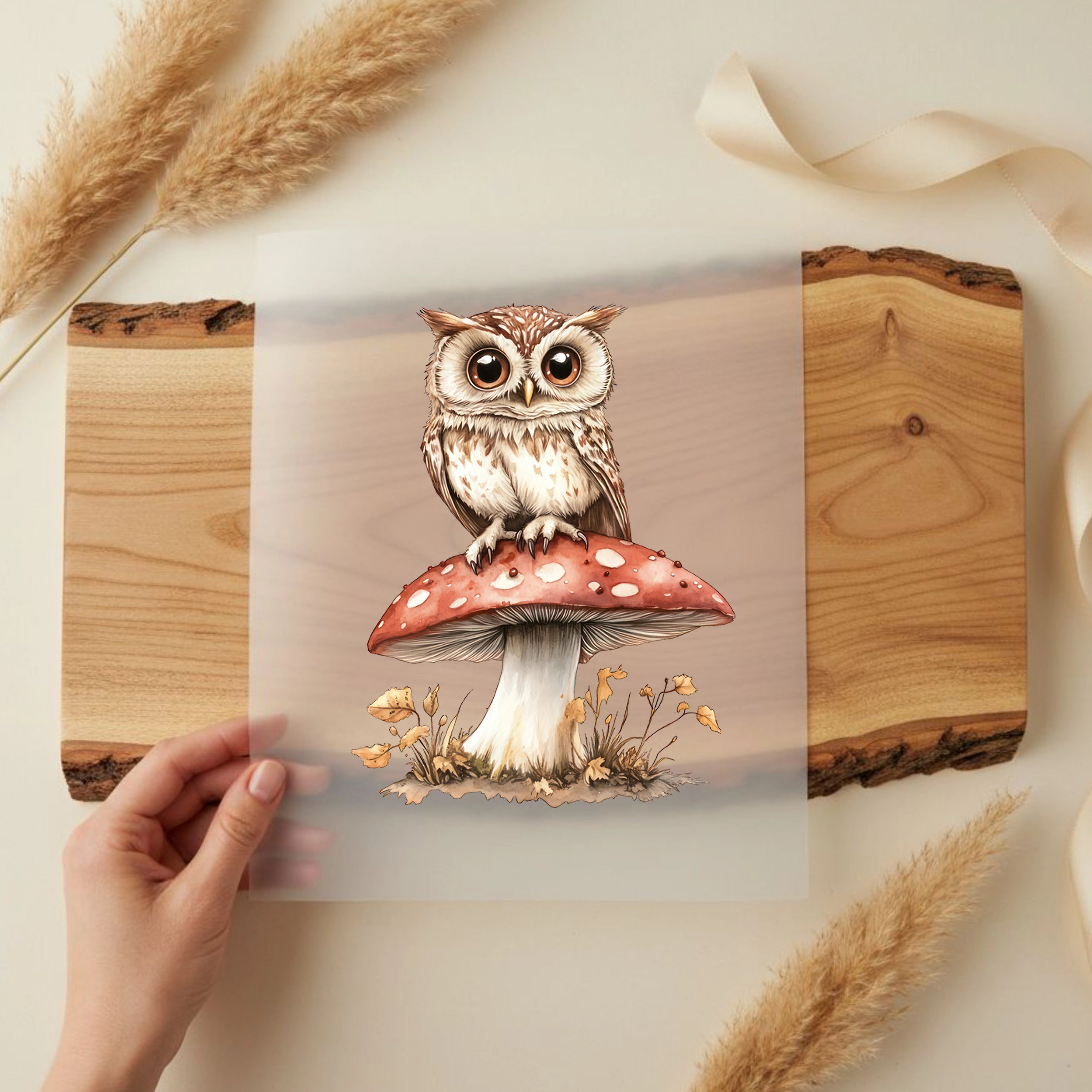 Bügelbild Eulenzauber Fliegenpilz