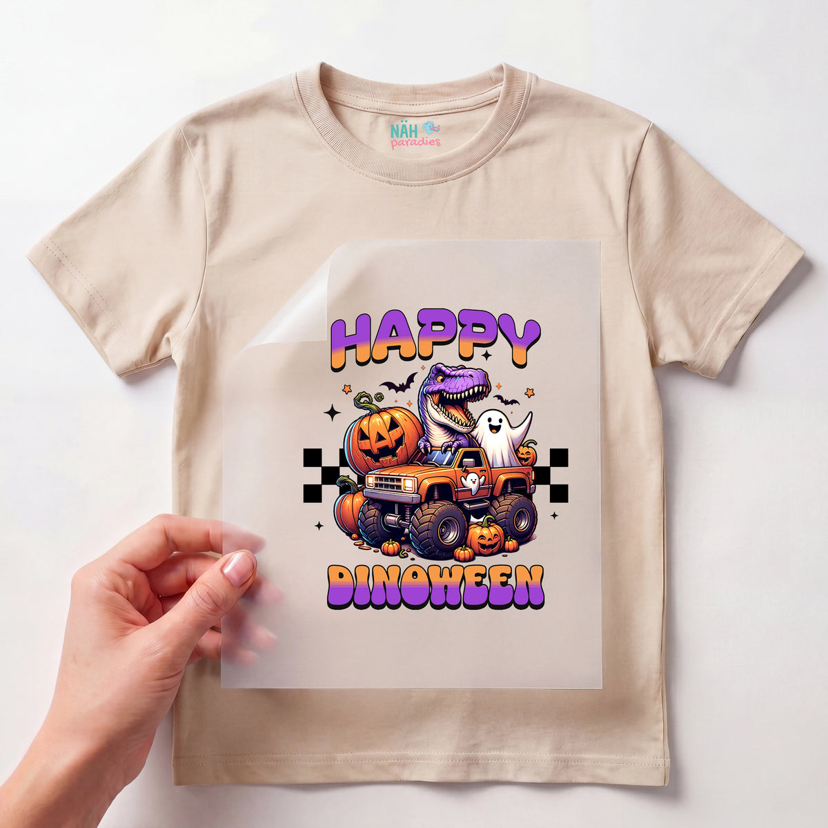 Bügelbild Happy Dinoween