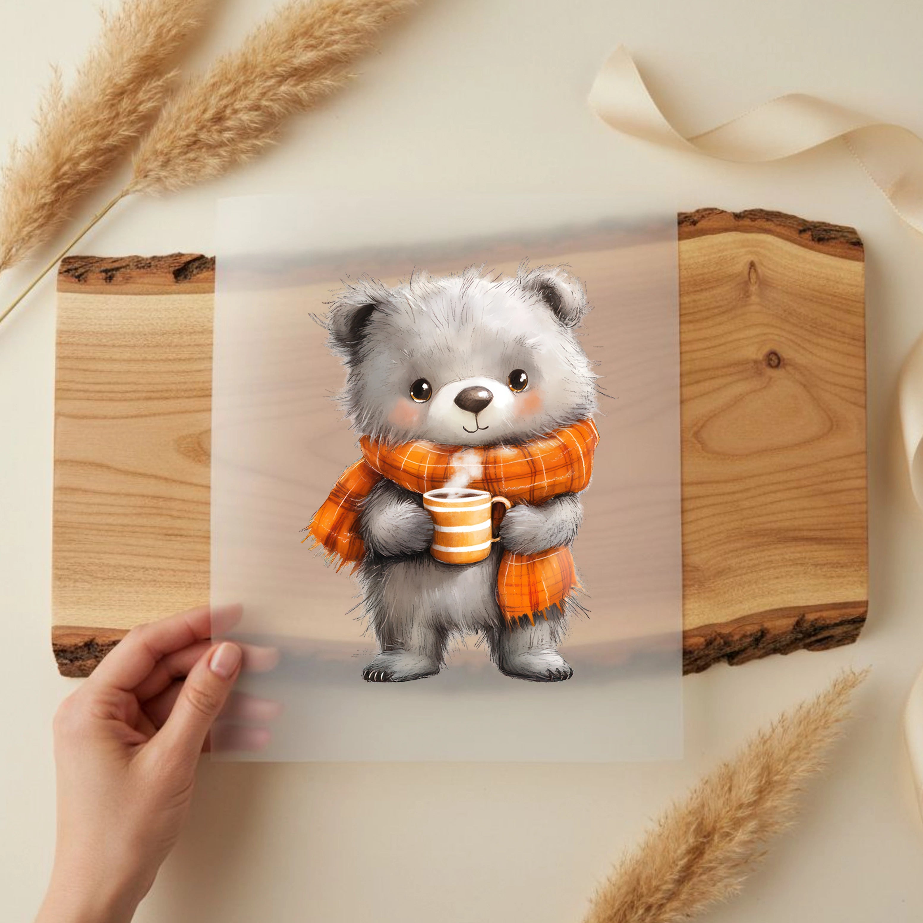 Bügelbild Kaffeekuss Bär