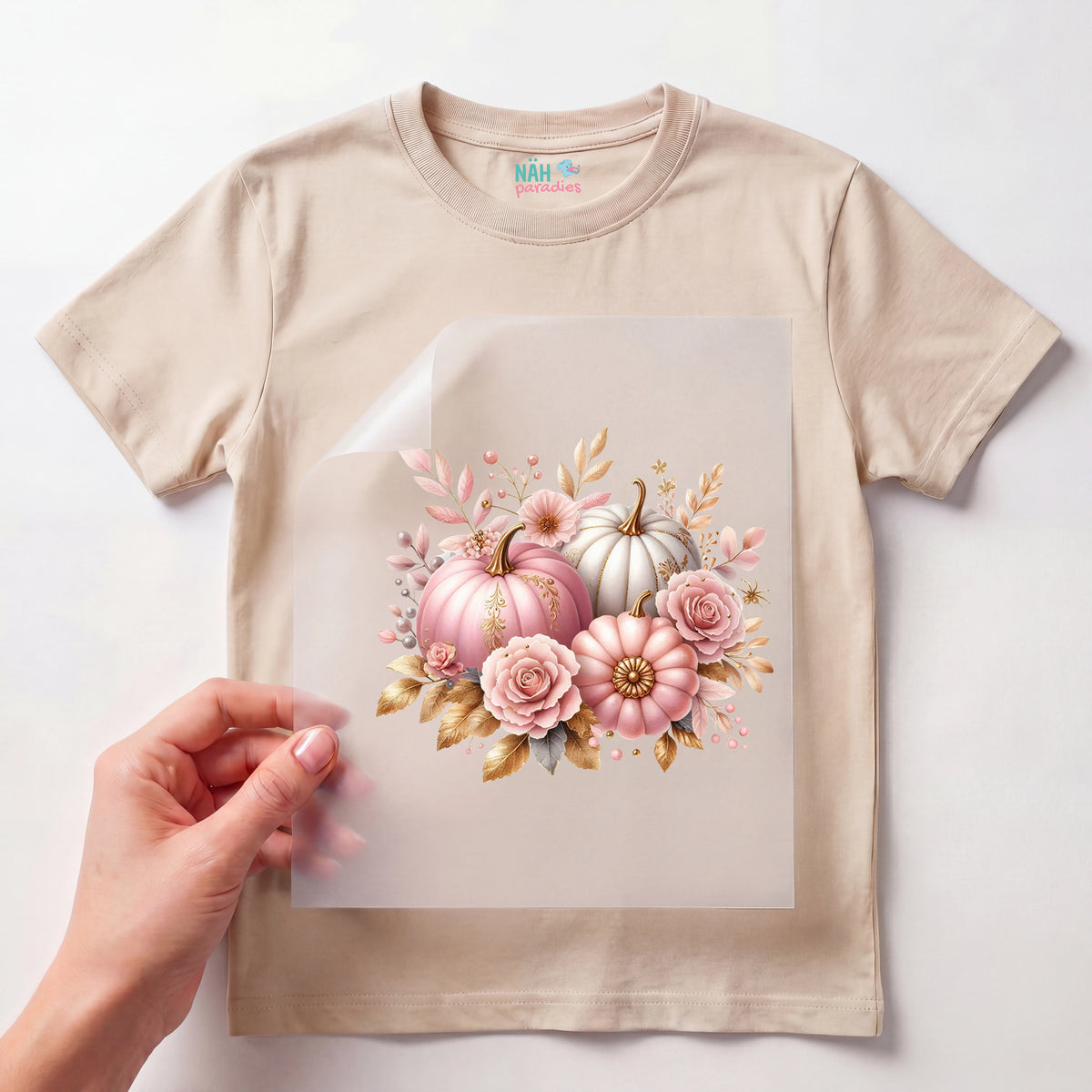 Bügelbild Kürbis Pastell Romantik