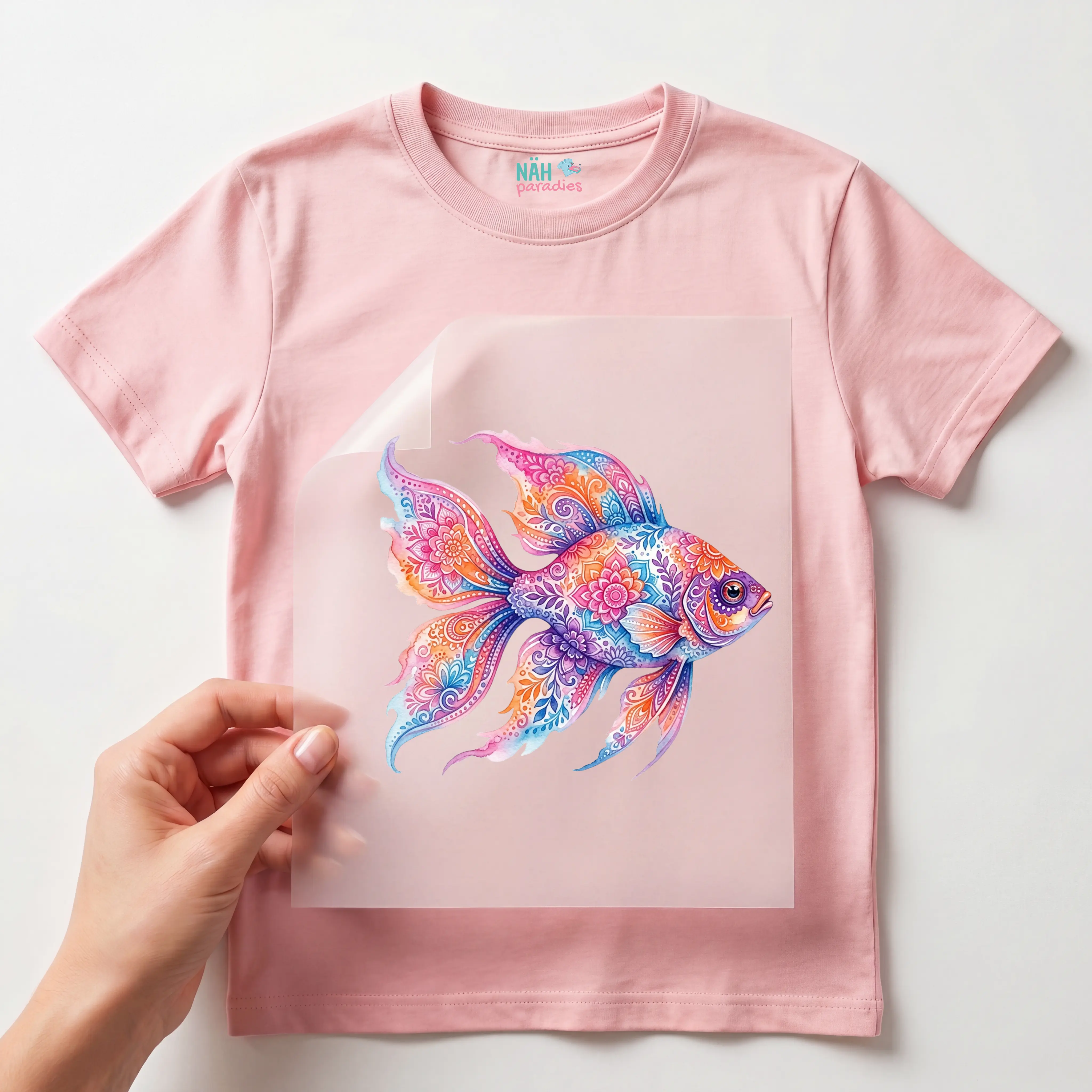 Bügelbild Fisch Mandala Aquarell