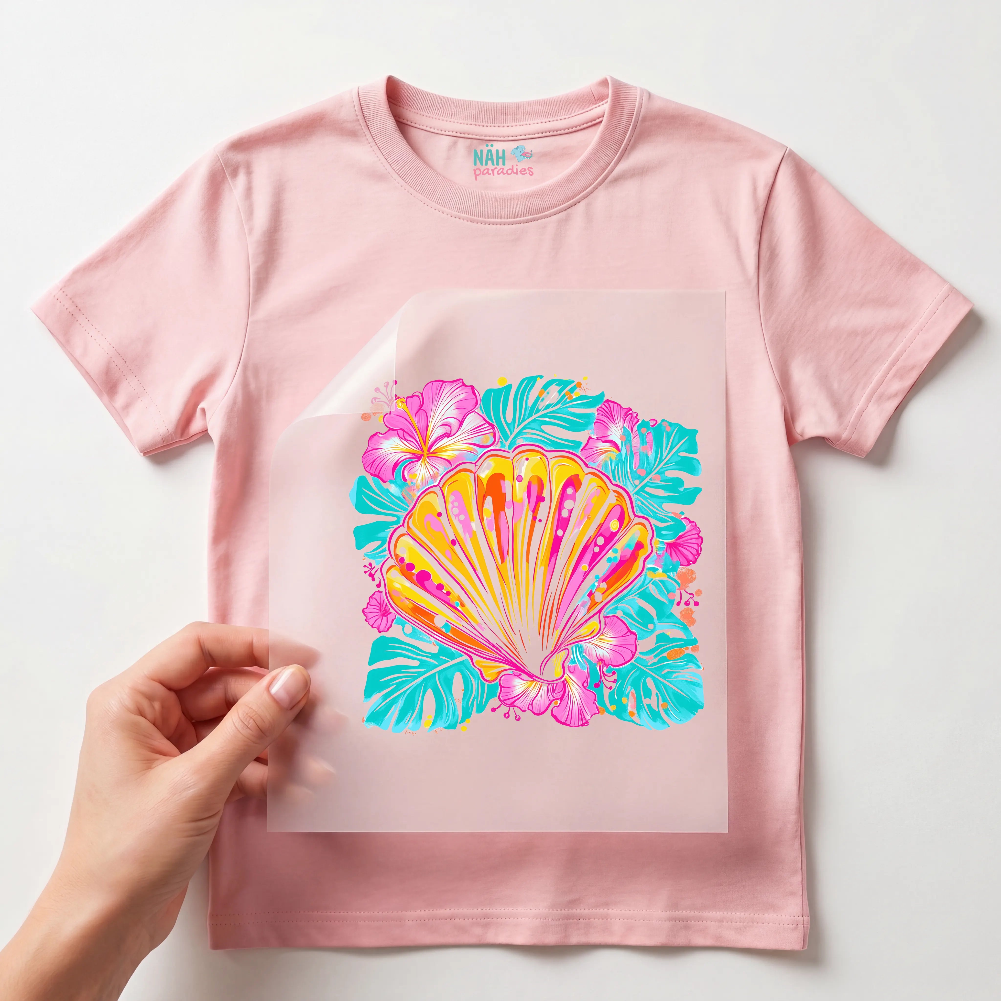 Bügelbild Muschel Tropical