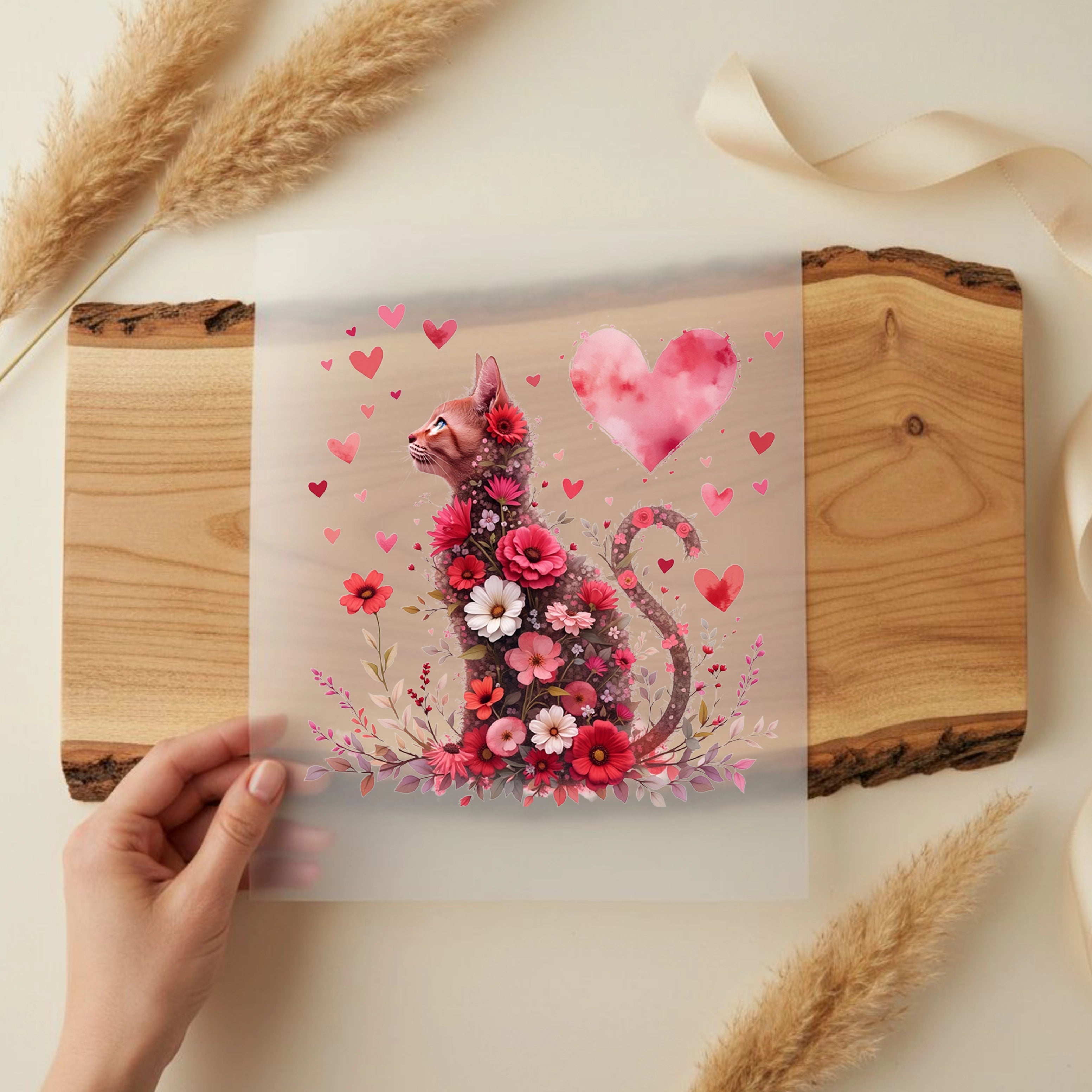 Bügelbild Frühlingsliebe Katze