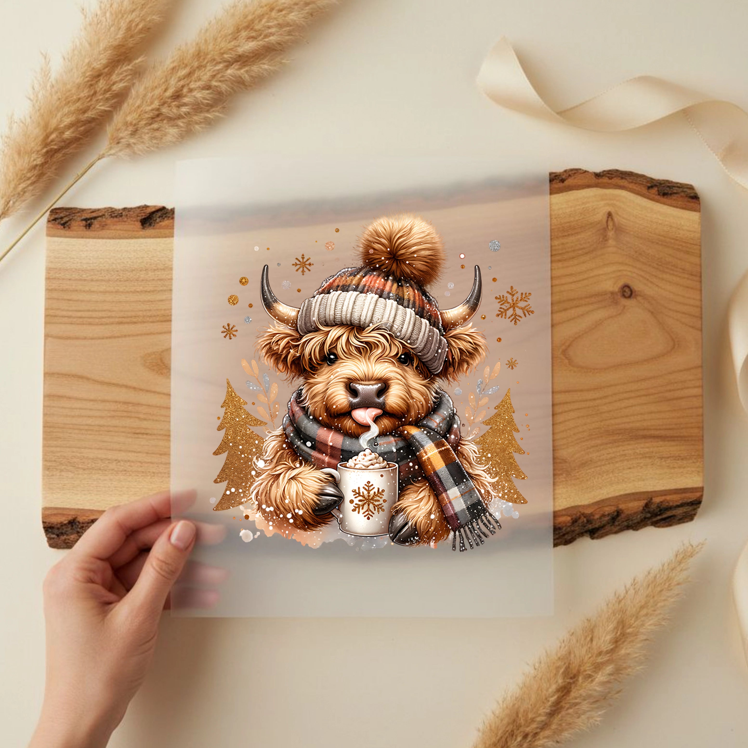 Bügelbild Kuh flauschiges Schlürfen