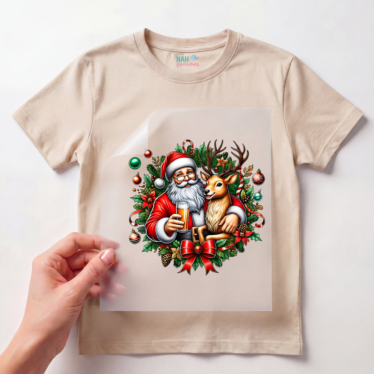 Bügelbild Bieriger Weihnachtsgruß