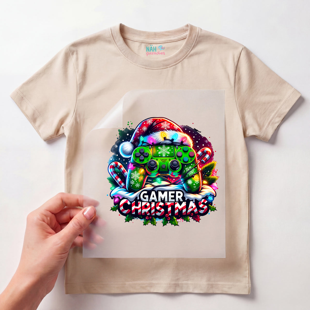 Bügelbild Gamer Christmas