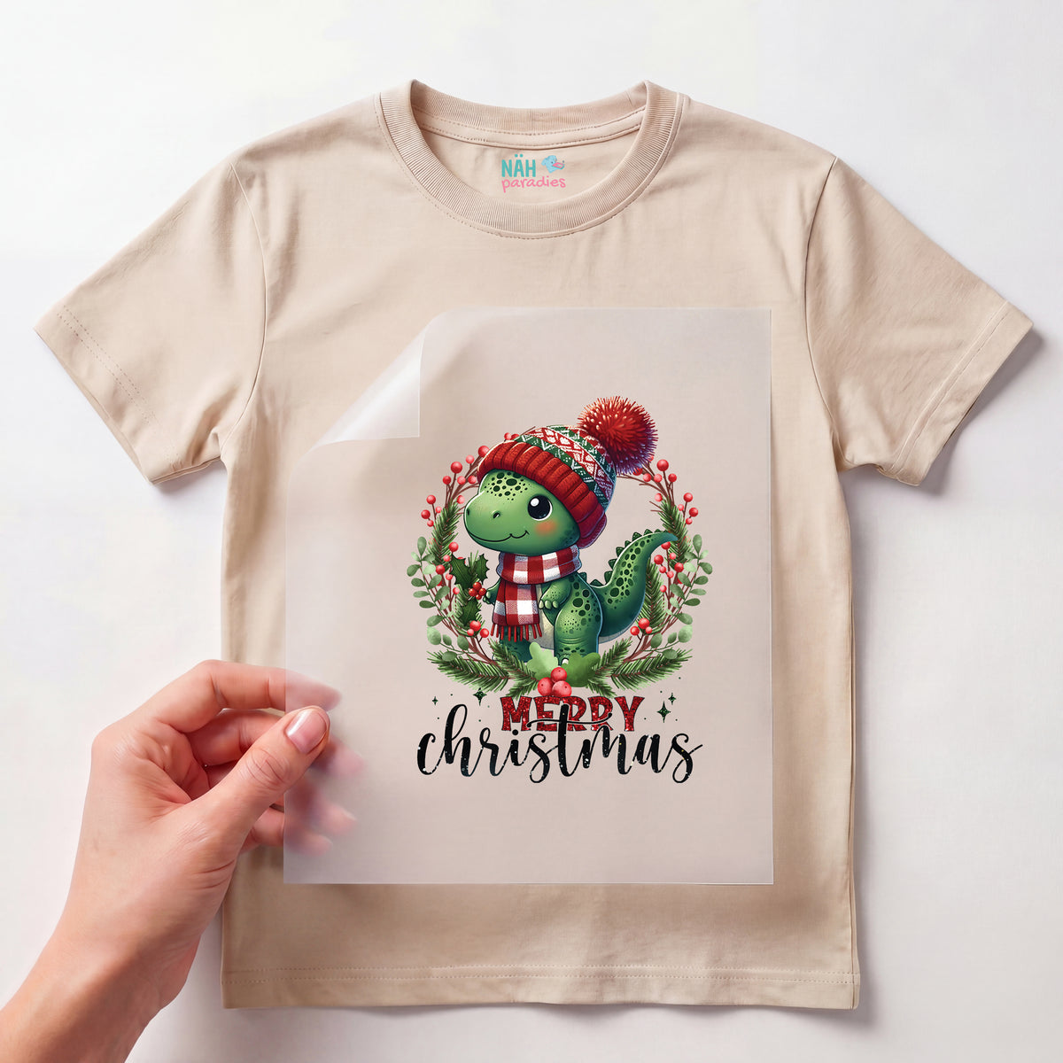 Bügelbild Dino Merry Christmas