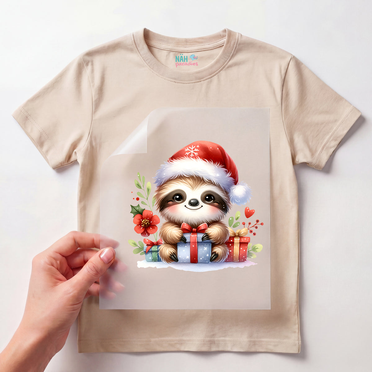 Bügelbild Faultier Tilo Weihnachtsgeschenke