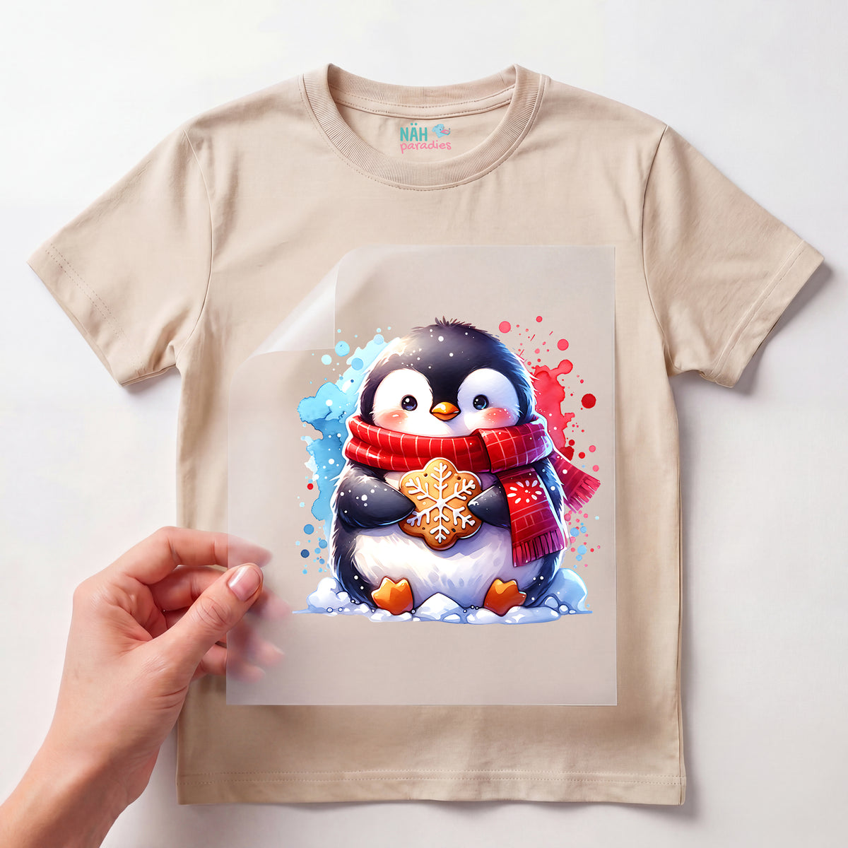 Bügelbild Pinguin Kekszauber