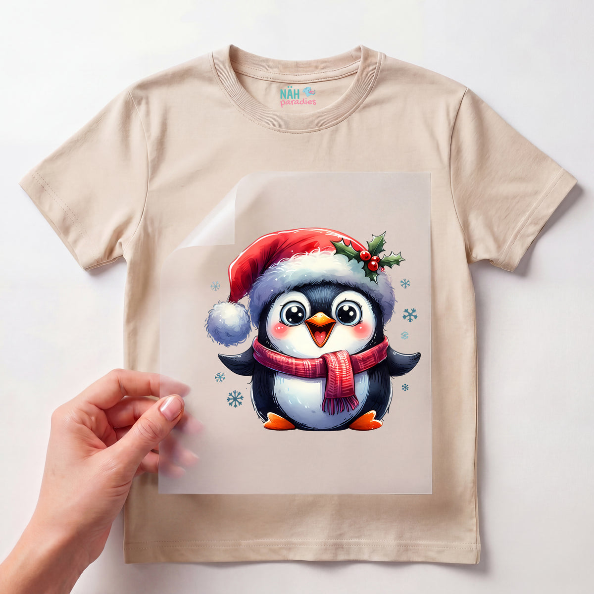 Bügelbild Pinguin Schneestern