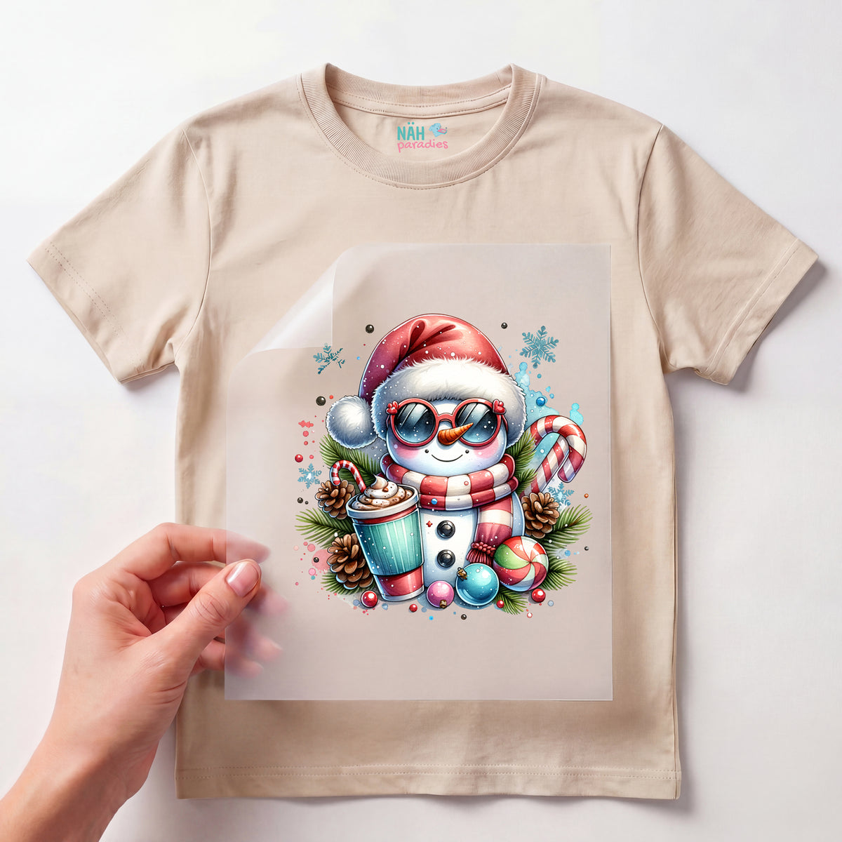 Bügelbild Schneemann Kakaozeit