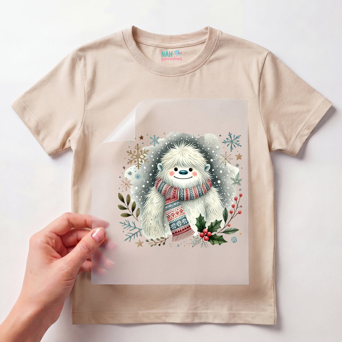 Bügelbild Yeti Schneekönig