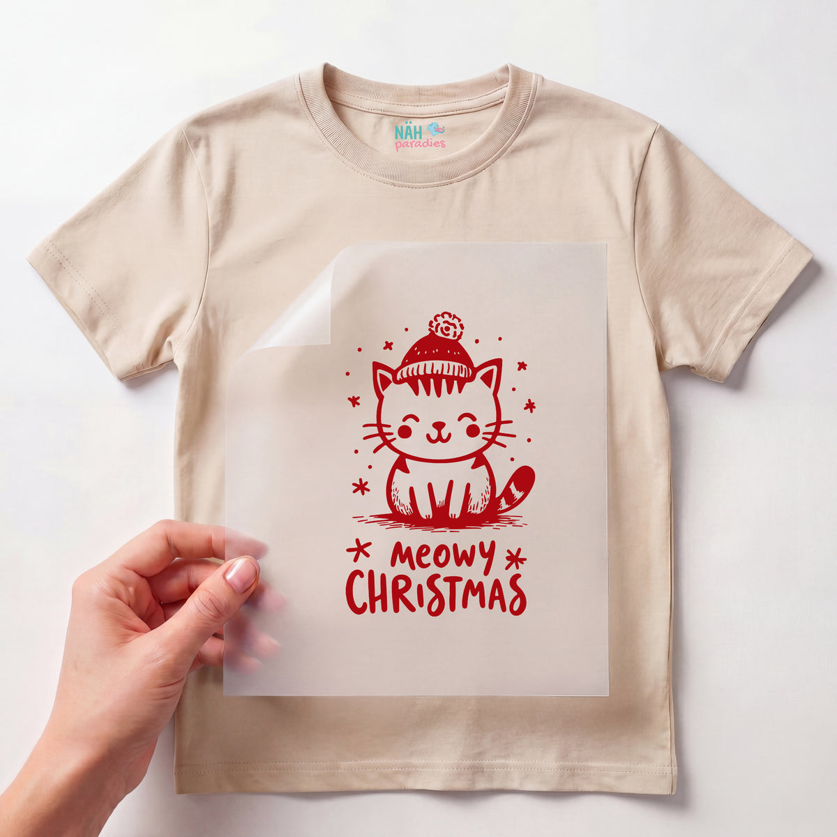 Bügelbild Katze Meowy Christmas
