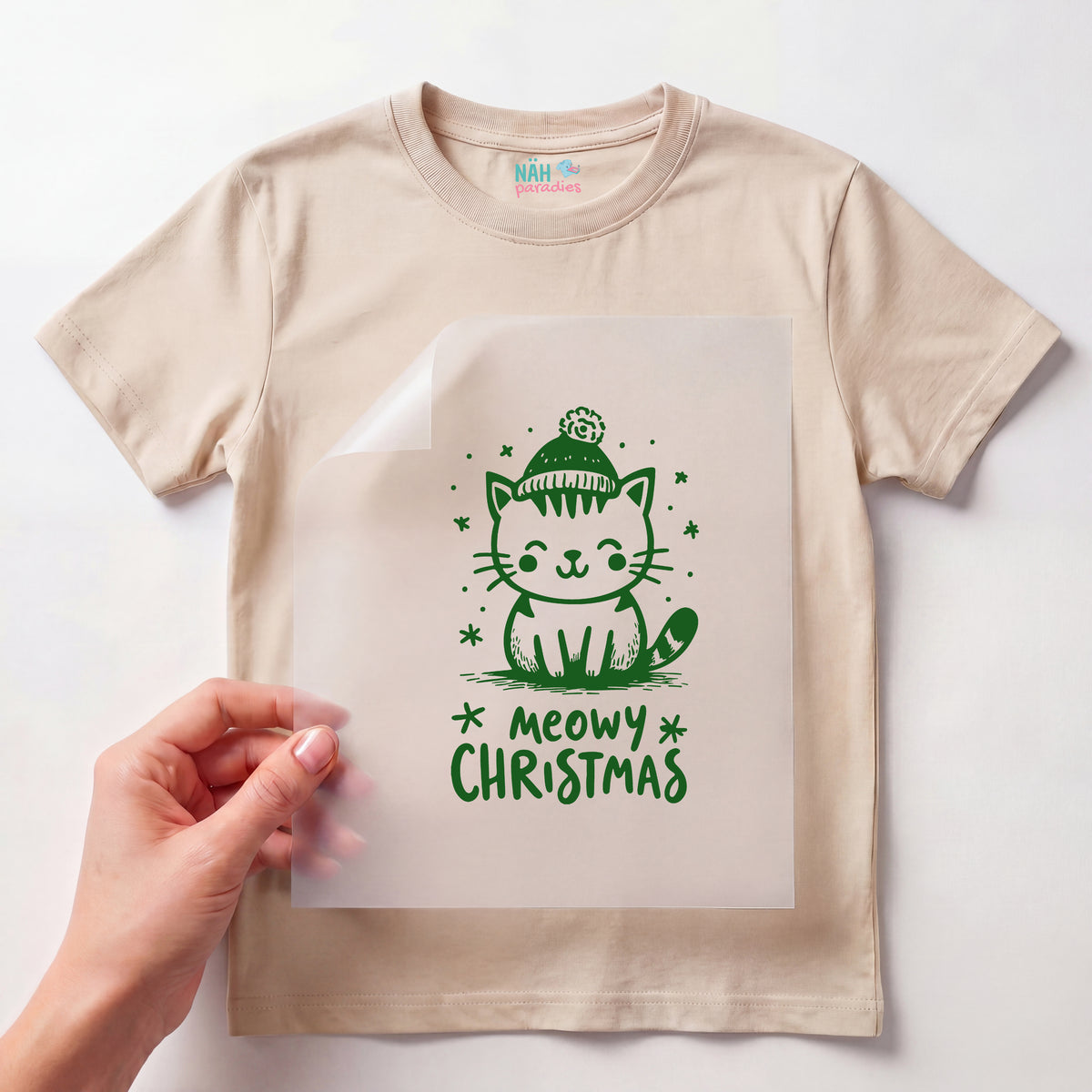 Bügelbild Katze Meowy Christmas