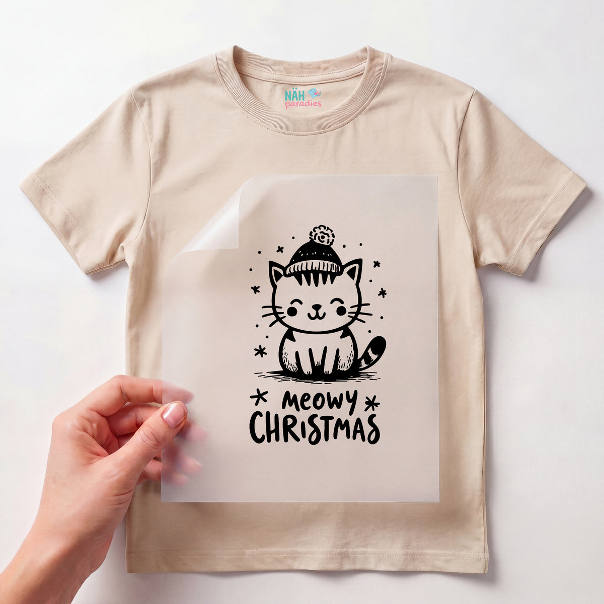 Bügelbild Katze Meowy Christmas
