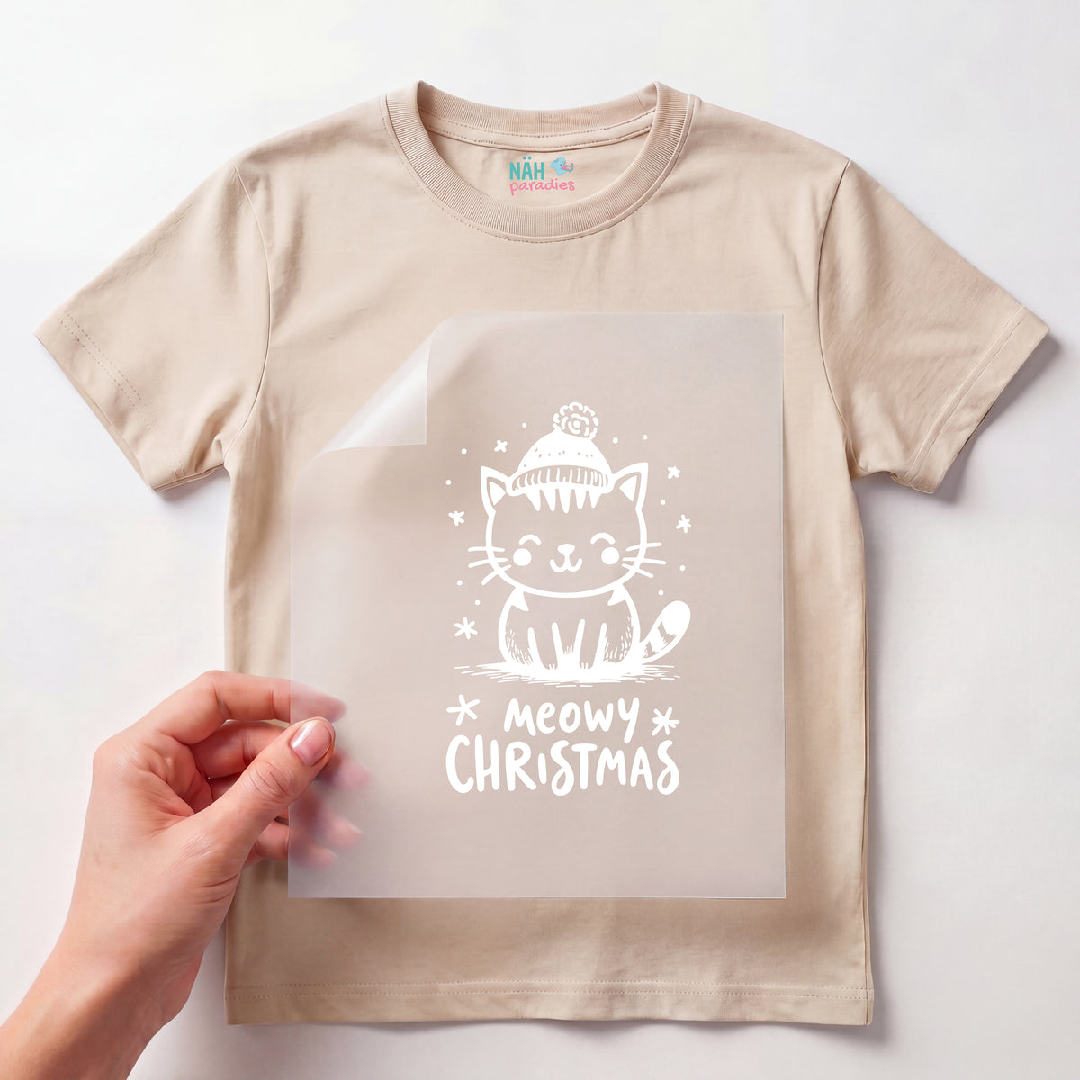 Bügelbild Katze Meowy Christmas