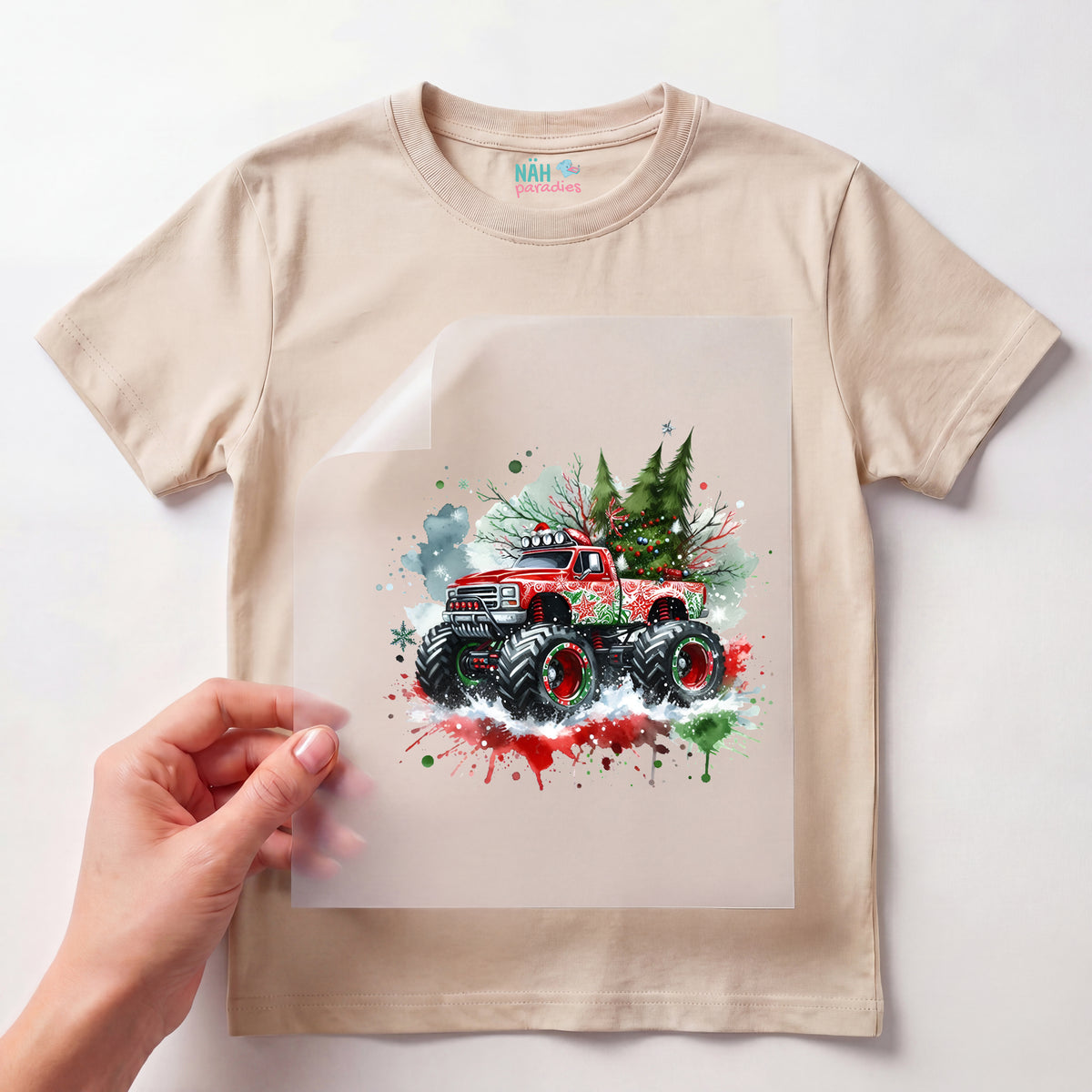 Bügelbild Christmas Monstertruck Power