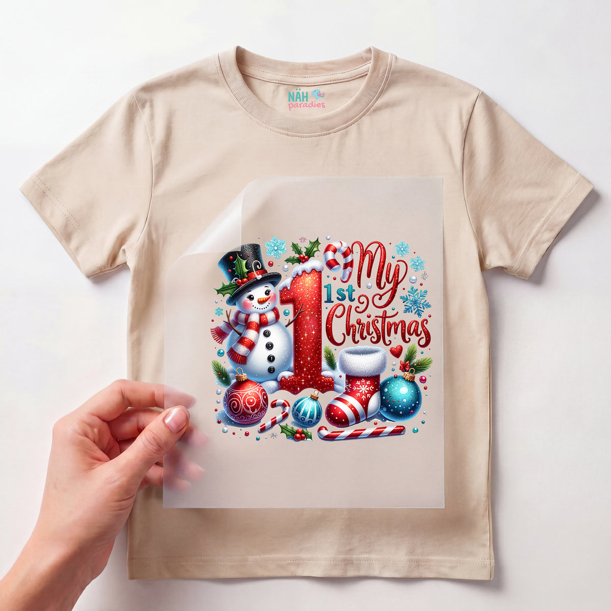 Bügelbild Mein 1. Weihnachten – Schneemannzauber