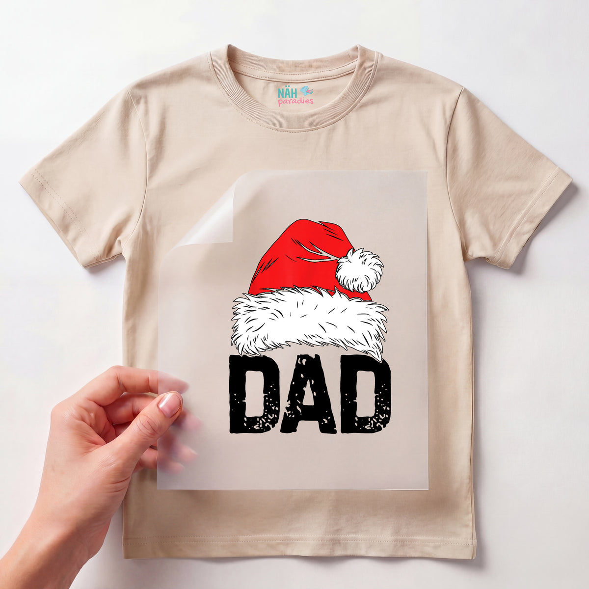 Bügelbild Weihnachtsmütze Familie Dad