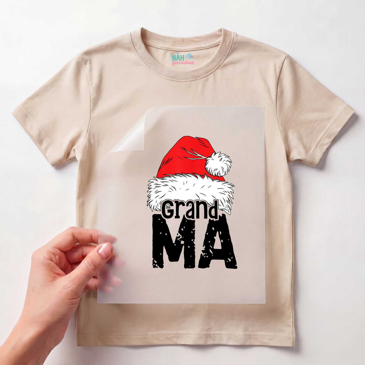 Bügelbild Weihnachtsmütze Familie Grandma