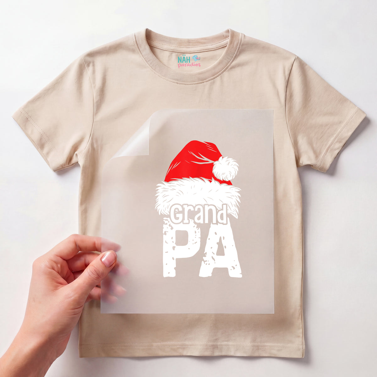 Bügelbild Weihnachtsmütze Familie Grandpa