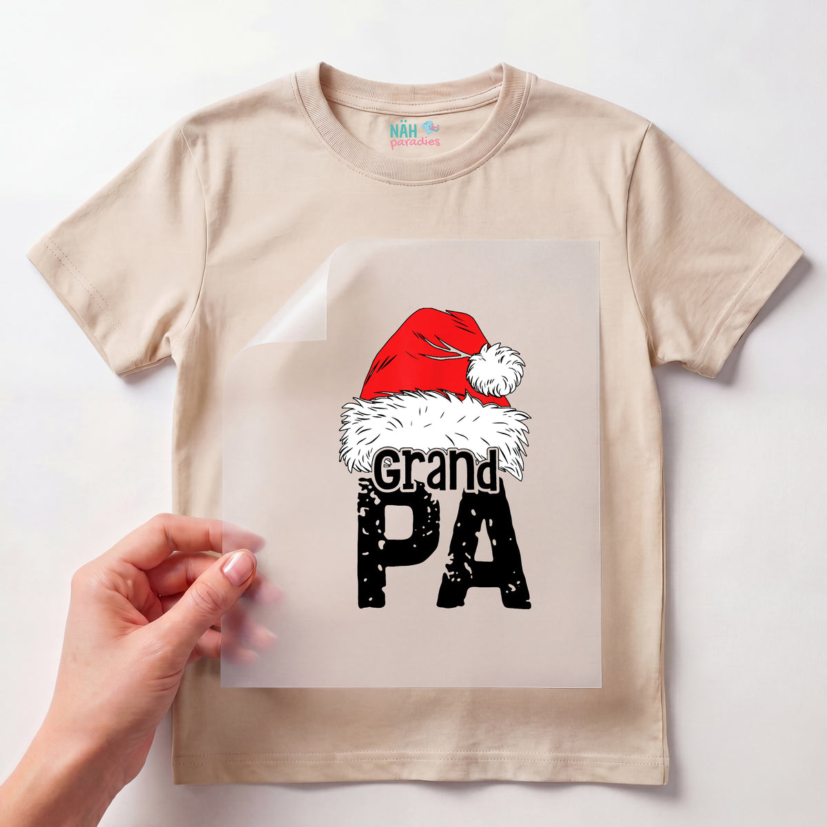 Bügelbild Weihnachtsmütze Familie Grandpa